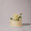 Picture of ROUGH LINES, GOLD FOIL & FLORAL CAKE