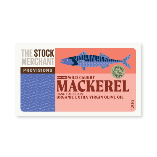 Picture of THE STOCK MERCHANT MACKEREL IN EXTRA VIRGIN OLIVE OIL 120GM