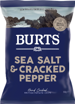 Picture of Burts Hand Cooked Potato Chips | Sea Salt & Cracked Pepper | 150g