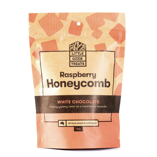 Picture of Little Ozzie White Chocolate Raspberry Honeycomb | 160g